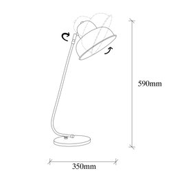 Opviq Lámpara de Mesa Dorada con Cuerpo de Metal